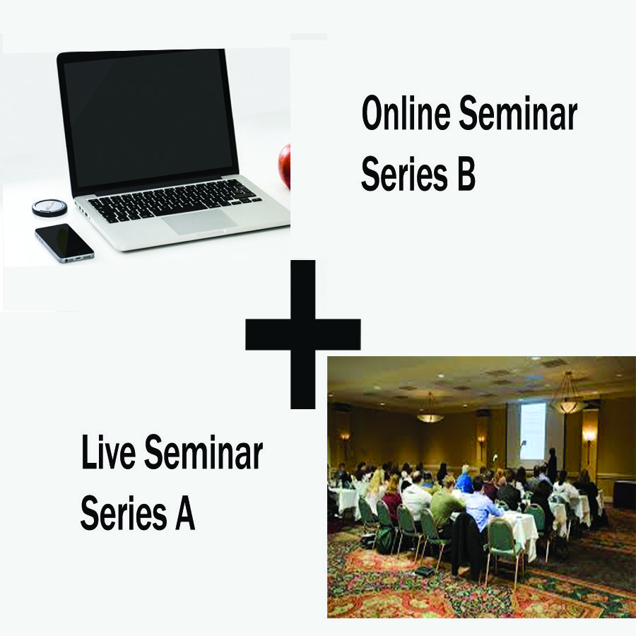 Live and online seminar series combination.