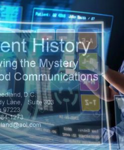 Doctor reviewing digital patient history information.